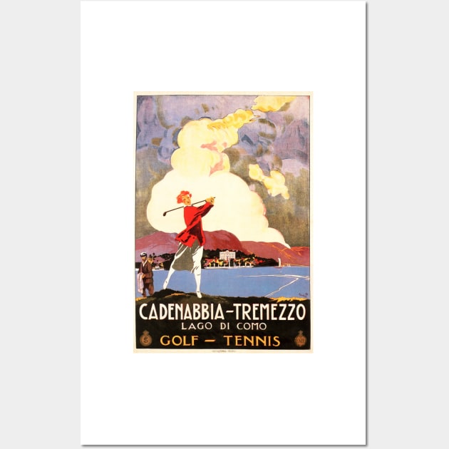 CADENABBIA TREMEZZO For Golf Tennis ENIT Retro Italy Travel Wall Art by vintageposters